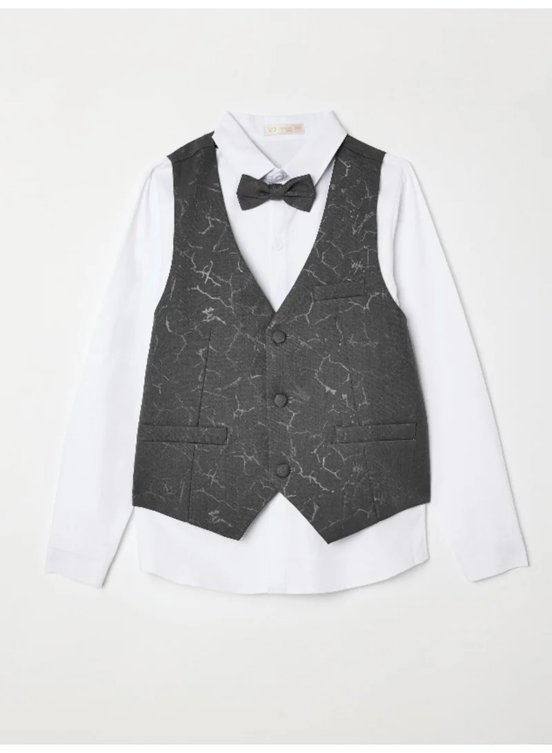 Victor And Jane  Dark Grey Waistcoat, Shirt, Trousers & Bow Tie Set (3 Years–8 Years) for Men | Best Price UAE